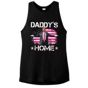 Trump 2024 Daddys Home Funny Trump Pink Ladies PosiCharge Tri-Blend Wicking Tank