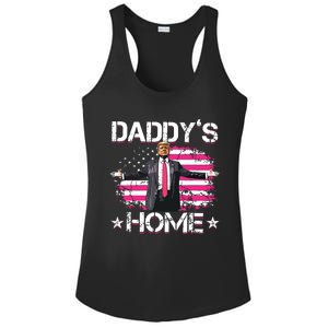 Trump 2024 Daddys Home Funny Trump Pink Ladies PosiCharge Competitor Racerback Tank