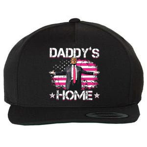 Trump 2024 Daddys Home Funny Trump Pink Wool Snapback Cap