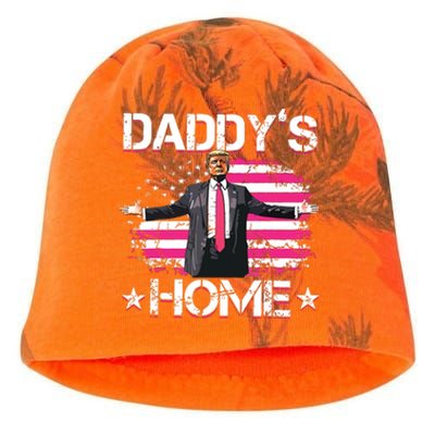 Trump 2024 Daddys Home Funny Trump Pink Kati - Camo Knit Beanie