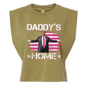 Trump 2024 Daddys Home Funny Trump Pink Garment-Dyed Women's Muscle Tee