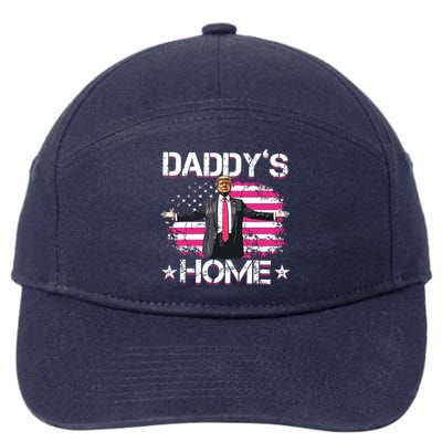 Trump 2024 Daddys Home Funny Trump Pink 7-Panel Snapback Hat