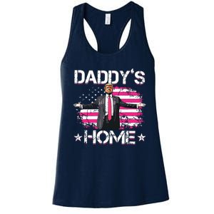 Trump 2024 Daddys Home Funny Trump Pink Women's Racerback Tank