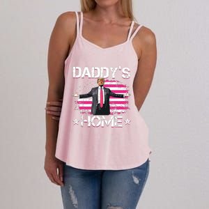 Trump 2024 Daddys Home Funny Trump Pink Women's Strappy Tank