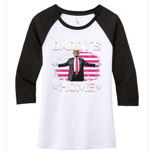 Trump 2024 Daddys Home Funny Trump Pink Women's Tri-Blend 3/4-Sleeve Raglan Shirt