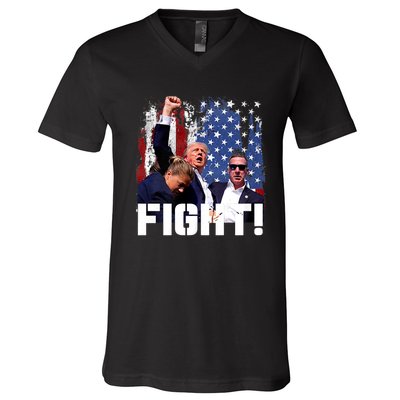 Trump 2024 Donald Trump Fist Pump V-Neck T-Shirt