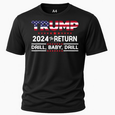 Trump 2024 Drill Baby Drill Us Flag Republican 4th Of July Cooling Performance Crew T-Shirt