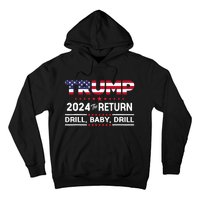 Trump 2024 Drill Baby Drill Us Flag Republican 4th Of July Hoodie