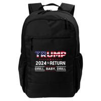 Trump 2024 Drill Baby Drill Us Flag Republican 4th Of July Daily Commute Backpack