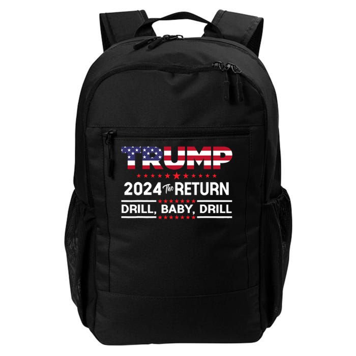 Trump 2024 Drill Baby Drill Us Flag Republican 4th Of July Daily Commute Backpack