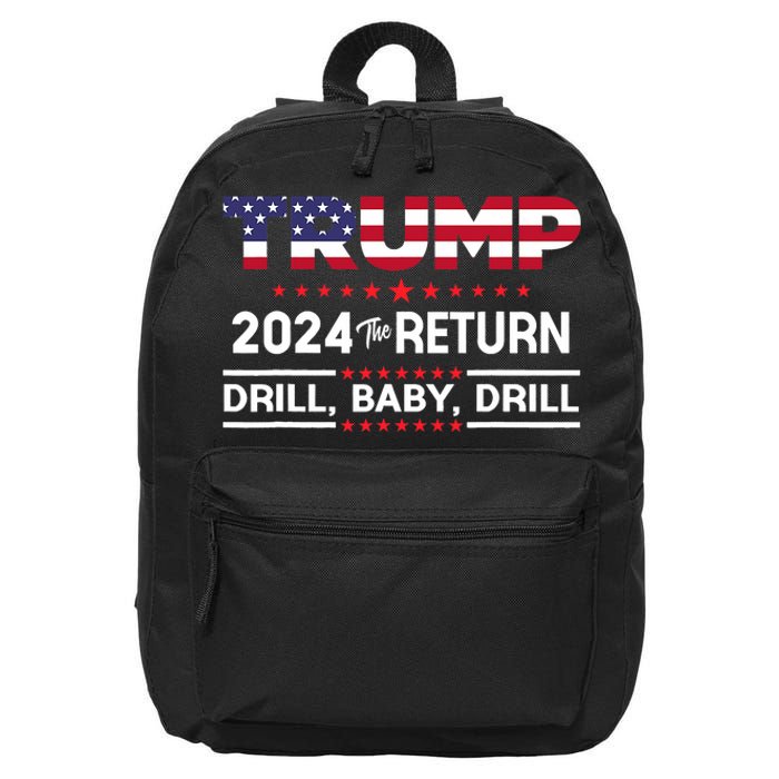 Trump 2024 Drill Baby Drill Us Flag Republican 4th Of July 16 in Basic Backpack