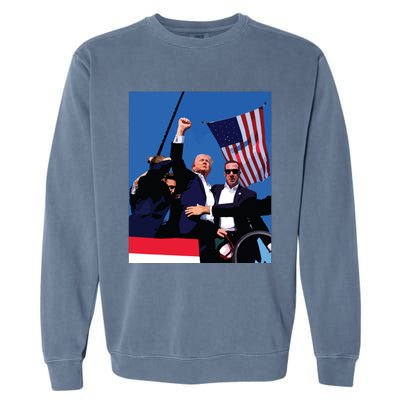 Trump 2024 Donald Trump Fist Pump Garment-Dyed Sweatshirt