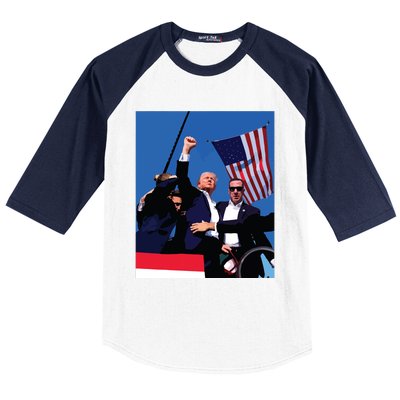 Trump 2024 Donald Trump Fist Pump Baseball Sleeve Shirt