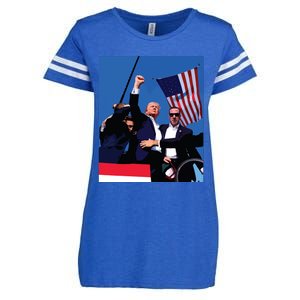 Trump 2024 Donald Trump Fist Pump Enza Ladies Jersey Football T-Shirt