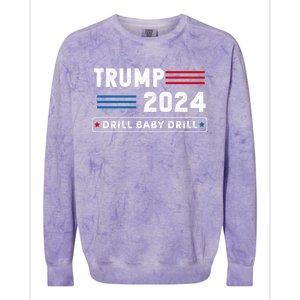 Trump 2024 Drill Baby Drill Colorblast Crewneck Sweatshirt