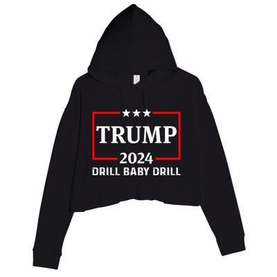 Trump 2024 Drill Baby Drill Crop Fleece Hoodie