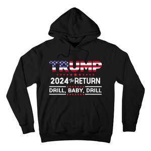 Trump 2024 Drill Baby Drill Us Flag Republican 4th Of July Hoodie