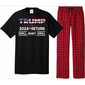 Trump 2024 Drill Baby Drill Us Flag Republican 4th Of July Pajama Set