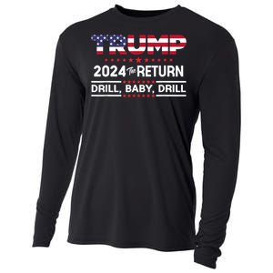 Trump 2024 Drill Baby Drill Us Flag Republican 4th Of July Cooling Performance Long Sleeve Crew