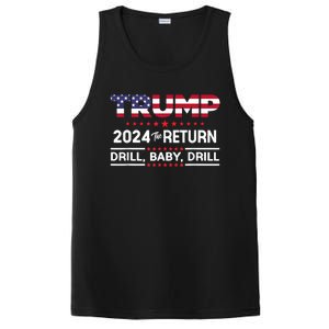 Trump 2024 Drill Baby Drill Us Flag Republican 4th Of July PosiCharge Competitor Tank