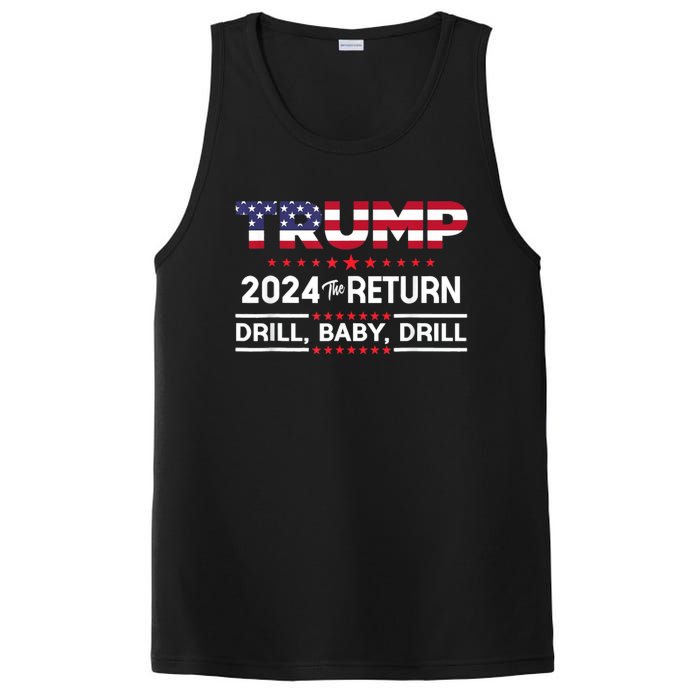 Trump 2024 Drill Baby Drill Us Flag Republican 4th Of July PosiCharge Competitor Tank