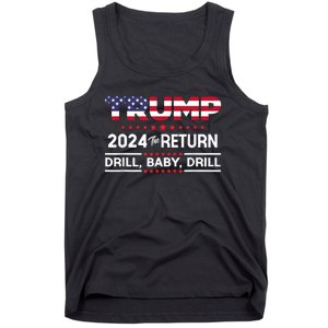 Trump 2024 Drill Baby Drill Us Flag Republican 4th Of July Tank Top