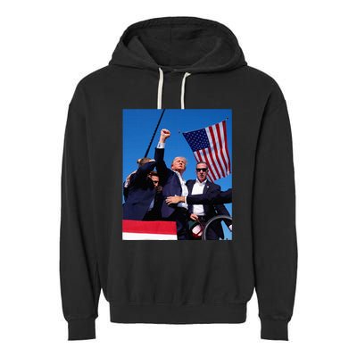 Trump 2024 Donald Trump Fist Pump Garment-Dyed Fleece Hoodie