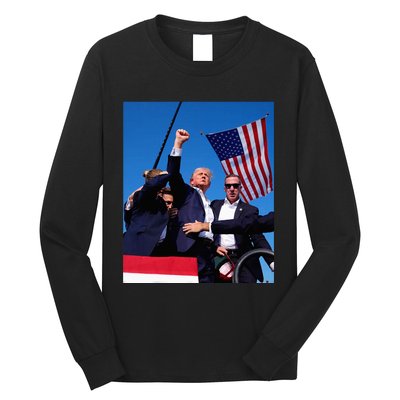 Trump 2024 Donald Trump Fist Pump Long Sleeve Shirt