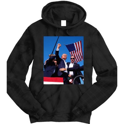 Trump 2024 Donald Trump Fist Pump Tie Dye Hoodie