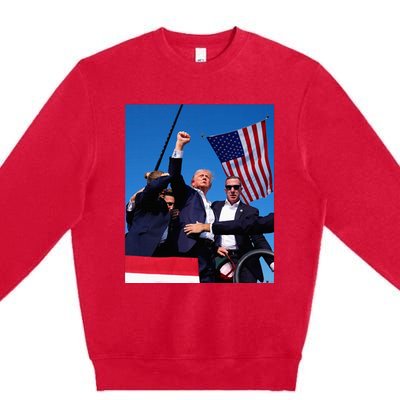 Trump 2024 Donald Trump Fist Pump Premium Crewneck Sweatshirt