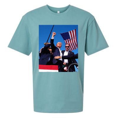 Trump 2024 Donald Trump Fist Pump Sueded Cloud Jersey T-Shirt