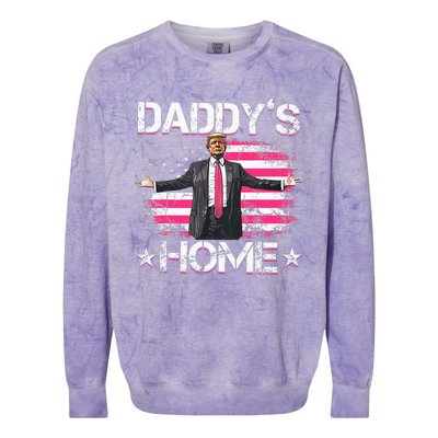 Trump 2024 Daddys Home Funny Trump Colorblast Crewneck Sweatshirt