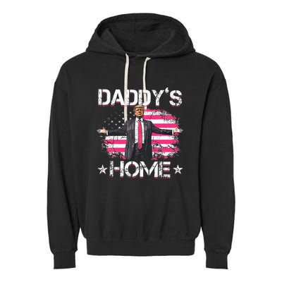 Trump 2024 Daddys Home Funny Trump Garment-Dyed Fleece Hoodie