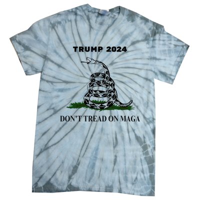 Trump 2024 DonT Tread On Maga Snake Rattlesnake On Grass Tie-Dye T-Shirt