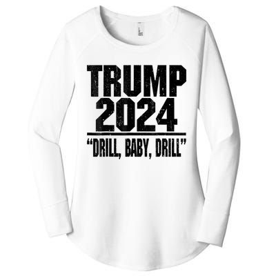 Trump 2024 Drill Baby Drill Funny Pro Trump For Man Woman Women's Perfect Tri Tunic Long Sleeve Shirt