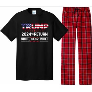 Trump 2024 Drill Baby Drill Us Flag Republican 4th Of July Pajama Set