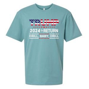 Trump 2024 Drill Baby Drill Us Flag Republican 4th Of July Sueded Cloud Jersey T-Shirt