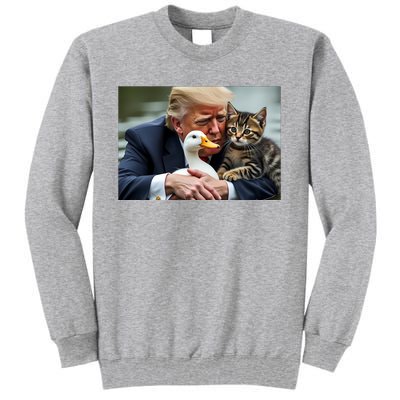 Trump 2024 Duck Kitten Tall Sweatshirt