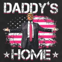 Trump 2024 Daddys Home Funny Trump Pink 7 Panel Mesh Trucker Snapback Hat