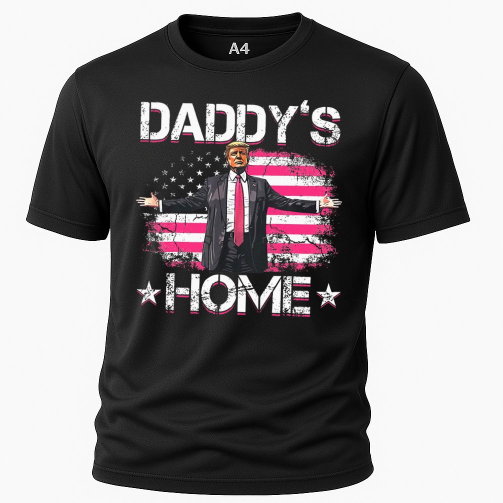 Trump 2024 Daddys Home Funny Trump Pink Cooling Performance Crew T-Shirt