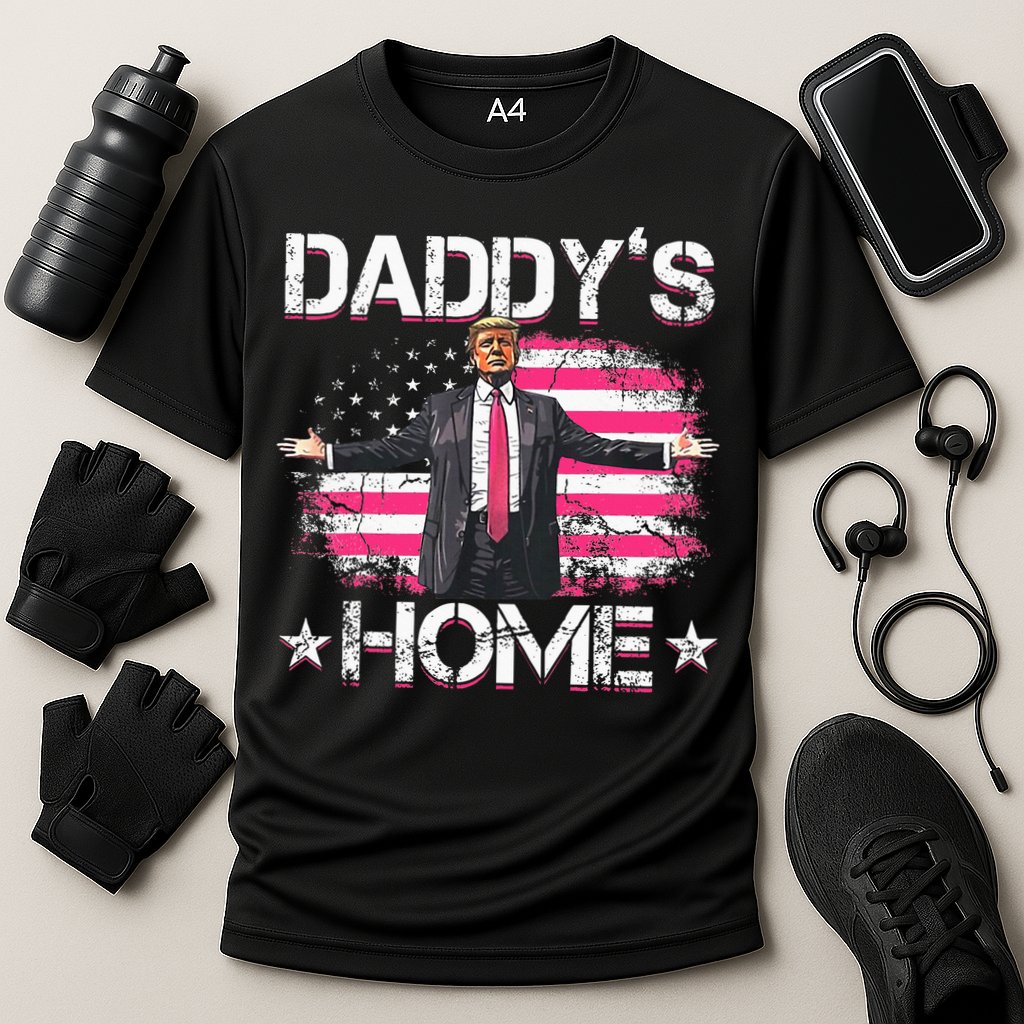 Trump 2024 Daddys Home Funny Trump Pink Cooling Performance Crew T-Shirt