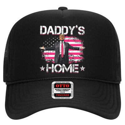 Trump 2024 Daddys Home Funny Trump Pink Trucker Hat