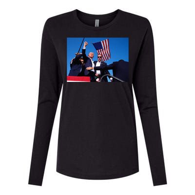 Trump 2024 Donald Trump Fist Pump Womens Cotton Relaxed Long Sleeve T-Shirt