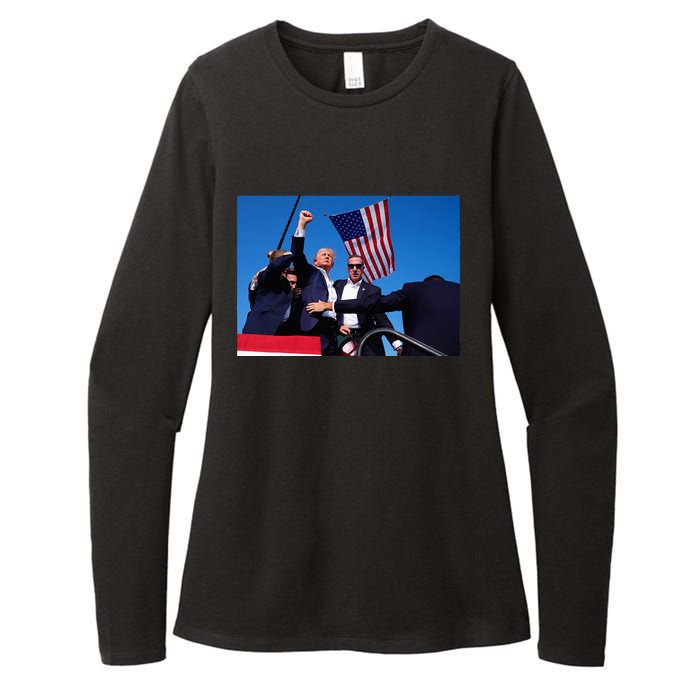 Trump 2024 Donald Trump Fist Pump Womens CVC Long Sleeve Shirt