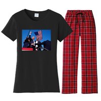 Trump 2024 Donald Trump Fist Pump Women's Flannel Pajama Set