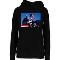 Trump 2024 Donald Trump Fist Pump Womens Funnel Neck Pullover Hood