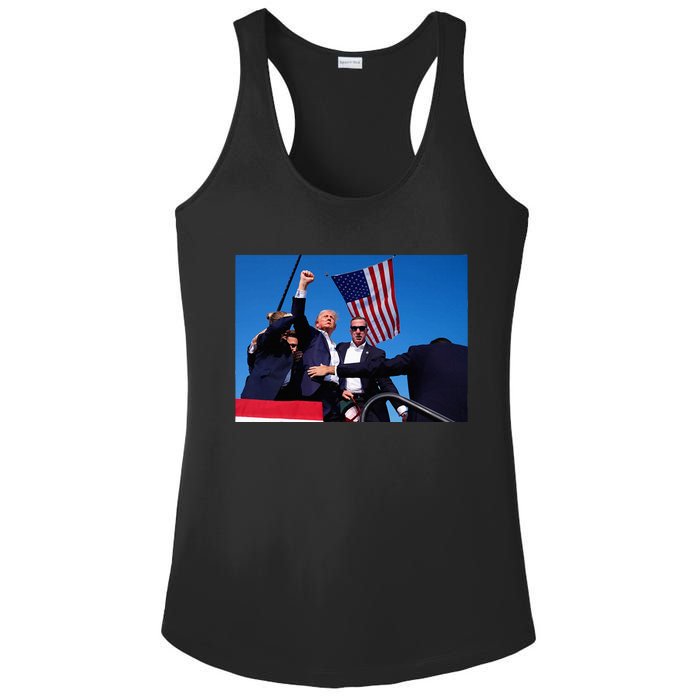 Trump 2024 Donald Trump Fist Pump Ladies PosiCharge Competitor Racerback Tank