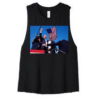 Trump 2024 Donald Trump Fist Pump Women's Racerback Cropped Tank