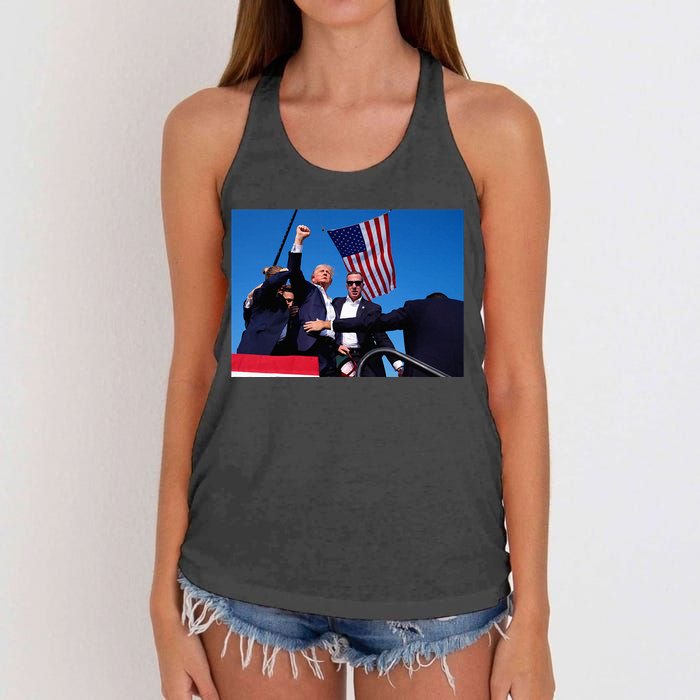 Trump 2024 Donald Trump Fist Pump Women's Knotted Racerback Tank