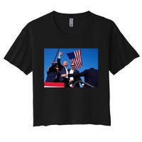 Trump 2024 Donald Trump Fist Pump Women's Crop Top Tee